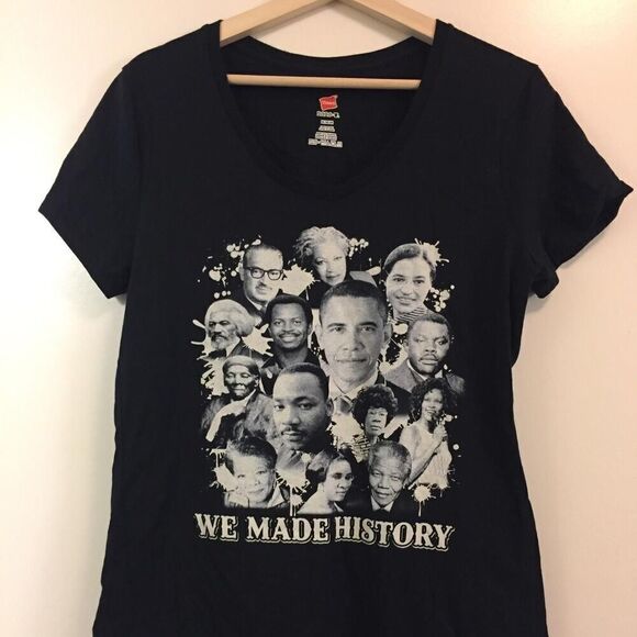 Hanes Tops - Black Excellence Women's V-neck T-shirt size Medium